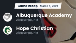 Recap: Albuquerque Academy  vs. Hope Christian  2021