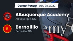 Recap: Albuquerque Academy  vs. Bernalillo  2022