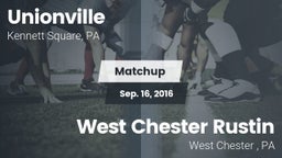 Matchup: Unionville High vs. West Chester Rustin  2016