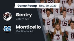 Recap: Gentry  vs. Monticello  2020