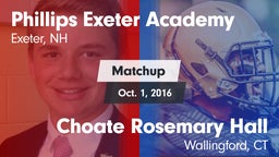Matchup: Phillips Exeter Acad vs. Choate Rosemary Hall  2016
