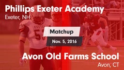 Matchup: Phillips Exeter Acad vs. Avon Old Farms School 2016