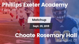 Matchup: Phillips Exeter Acad vs. Choate Rosemary Hall  2018