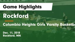 Rockford  vs Columbia Heights  Girls Varsity Basketball Game Highlights - Dec. 11, 2018
