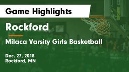 Rockford  vs Milaca  Varsity Girls Basketball Game Highlights - Dec. 27, 2018