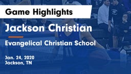 Jackson Christian  vs Evangelical Christian School Game Highlights - Jan. 24, 2020