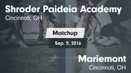 Matchup: Shroder Paideia Acad vs. Mariemont  2016