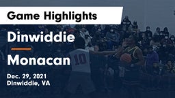 Dinwiddie  vs Monacan  Game Highlights - Dec. 29, 2021