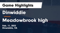 Dinwiddie  vs Meadowbrook high Game Highlights - Feb. 11, 2022