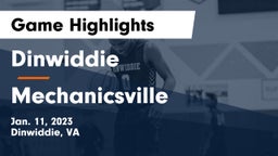 Dinwiddie  vs Mechanicsville  Game Highlights - Jan. 11, 2023