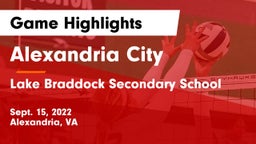 Alexandria City  vs Lake Braddock Secondary School Game Highlights - Sept. 15, 2022