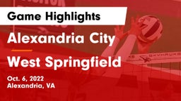 Alexandria City  vs West Springfield  Game Highlights - Oct. 6, 2022