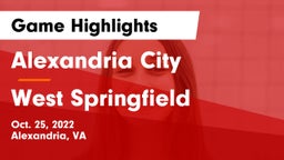 Alexandria City  vs West Springfield  Game Highlights - Oct. 25, 2022