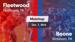 Matchup: Fleetwood vs. Boone  2016