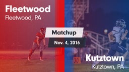Matchup: Fleetwood vs. Kutztown  2016