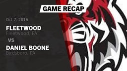 Recap: Fleetwood  vs. Daniel Boone  2016
