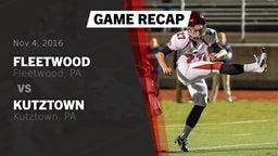 Recap: Fleetwood  vs. Kutztown  2016