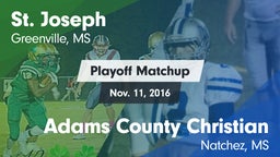 Matchup: St. Joseph vs. Adams County Christian  2016