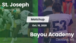 Matchup: St. Joseph vs. Bayou Academy  2020