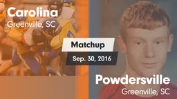 Matchup: Carolina vs. Powdersville  2016