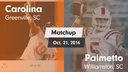 Matchup: Carolina vs. Palmetto  2016
