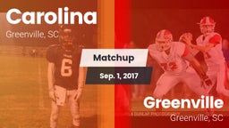 Matchup: Carolina vs. Greenville  2017