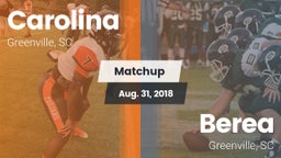 Matchup: Carolina vs. Berea  2018