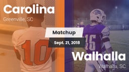 Matchup: Carolina vs. Walhalla  2018