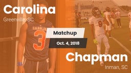 Matchup: Carolina vs. Chapman  2018