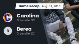 Recap: Carolina  vs. Berea  2018