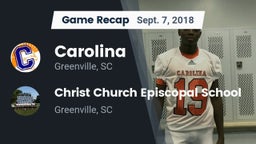 Recap: Carolina  vs. Christ Church Episcopal School 2018