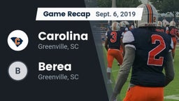 Recap: Carolina  vs. Berea  2019
