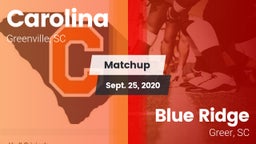 Matchup: Carolina vs. Blue Ridge  2020