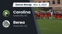 Recap: Carolina  vs. Berea  2020