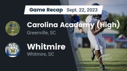 Recap: Carolina Academy (High) vs. Whitmire  2023