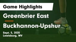 Greenbrier East  vs Buckhannon-Upshur  Game Highlights - Sept. 5, 2020