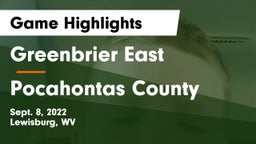 Greenbrier East  vs Pocahontas County  Game Highlights - Sept. 8, 2022