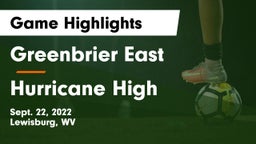 Greenbrier East  vs Hurricane High Game Highlights - Sept. 22, 2022