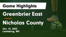 Greenbrier East  vs Nicholas County  Game Highlights - Oct. 15, 2022