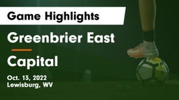 Greenbrier East  vs Capital  Game Highlights - Oct. 13, 2022