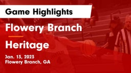 Flowery Branch  vs Heritage  Game Highlights - Jan. 13, 2023