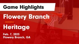 Flowery Branch  vs Heritage  Game Highlights - Feb. 7, 2023