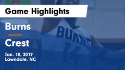 Burns  vs Crest  Game Highlights - Jan. 18, 2019