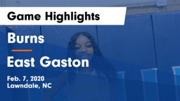 Burns  vs East Gaston  Game Highlights - Feb. 7, 2020