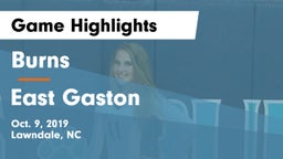 Burns  vs East Gaston Game Highlights - Oct. 9, 2019