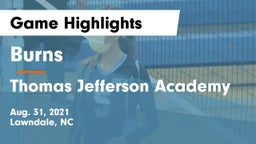 Burns  vs Thomas Jefferson Academy  Game Highlights - Aug. 31, 2021