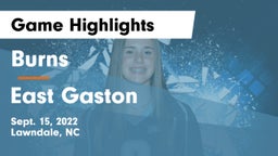 Burns  vs East Gaston Game Highlights - Sept. 15, 2022
