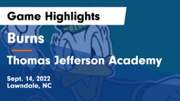 Burns  vs Thomas Jefferson Academy  Game Highlights - Sept. 14, 2022