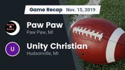 Recap: Paw Paw  vs. Unity Christian  2019