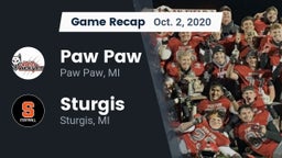 Recap: Paw Paw  vs. Sturgis  2020